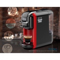 BRUNO σετ 3 συσκευών, καφετιέρα espresso 3 σε 1 BRN-0214 & συσκευή 4 σε 1 για ζεστό-κρύο αφρόγαλα BRN-0204 & ηλεκτρικός μύλος καφέ BRN-0256 