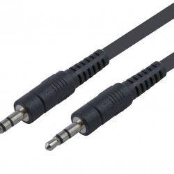 POWERTECH καλώδιο stereo 3.5mm CAB-J001, AUX, nickel plated, 1.5m, μαύρο