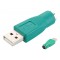 POWERTECH αντάπτορας USB 2.0 αρσενικό σε PS2 θηλυκό CAB-U020, πράσινος
