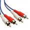 POWERTECH καλώδιο 2x RCA σε 2x RCA CAB-R001, 1.5m, μπλε