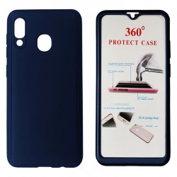POWERTECH Θήκη Body 360° με Tempered Glass για Samsung A20, μπλε