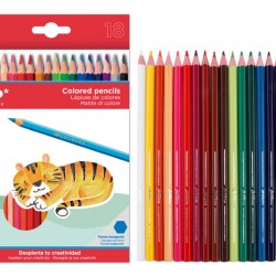 MP χρωματιστές ξυλομπογιές PP803, 18τμχ