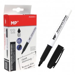 MP Μαρκαδόρος ασπροπίνακα PE494N-S, πάχος μύτης 2-3mm, μαύρος, 12τμχ