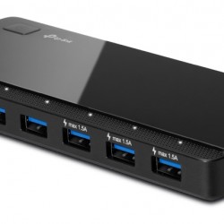 TP-LINK USB hub UH700, 7x θυρών, 5Gbps, 5V/1.5A, USB σύνδεση, μαύρο