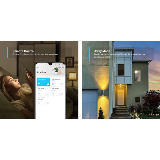 TP-LINK smart αντάπτορας ρεύματος TAPO-P100, Wi-Fi, ΒΤ, 4τμχ, Ver. 1.0