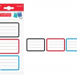 MP αυτοκόλλητες ετικέτες τετραδίων PN125-01, 65x45mm, 3 χρώματα, 24τμχ
