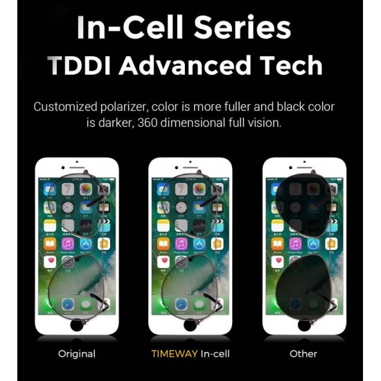 TW INCELL LCD ILCD-016 για iPhone ΧS, camera-sensor ring, earmesh, μαύρη