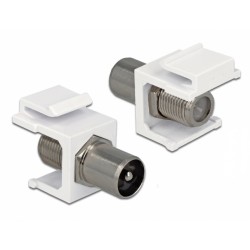 POWERTECH adapter καλωδίου κεραίας TV CAB-N155 για patch panel, λευκό