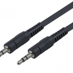POWERTECH καλώδιο stereo 3.5mm CAB-J007, AUX, nickel plated, 3m, μαύρο