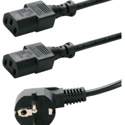 POWERTECH καλώδιο τροφοδοσίας PC για σύνδεση 2 συσκευών P009, 3pin, 1.5m