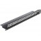 DELOCK keystone patch panel 43277, 19"/1U, 24 ports, μαύρο