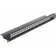 DELOCK keystone patch panel 43277, 19"/1U, 24 ports, μαύρο