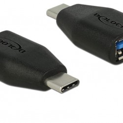DELOCK αντάπτορας USB-C σε USB 3.1 θηλυκό 65519, 10Gbps, μαύρος
