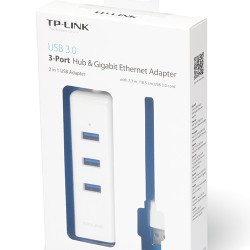 TP-LINK USB Hub UE330 με θύρα δικτύου, 3 θυρών, USB σύνδεση, λευκό