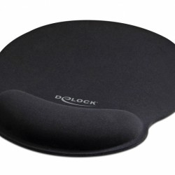 DELOCK Mousepad 12559 με στήριγμα καρπού, 252 x 227mm, μαύρο