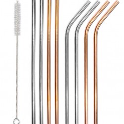 Σετ μεταλλικά καλαμάκια & βουρτσάκι καθαρισμού CLN-0021, 9τμχ