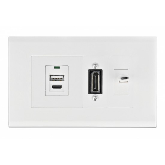 DELOCK module βάση πρίζας Easy 45 81316, 130 x 80 mm, λευκό