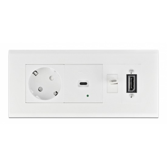DELOCK module βάση πρίζας Easy 45 81317, 175x80mm, λευκό