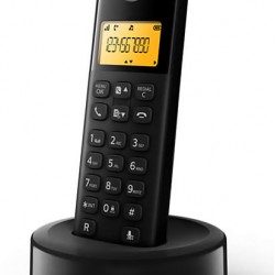 PHILIPS ασύρματο τηλέφωνο D1601B/34, με ελληνικό μενού, μαύρο