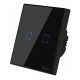 SONOFF smart διακόπτης ΤΧ-T3EU2C, αφής, Wi-Fi, διπλός, μαύρος