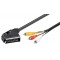 GOOBAY καλώδιο SCART 21-pin σε 3x RCA 50364, 2m, μαύρο