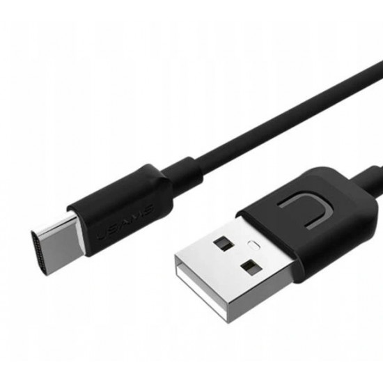 USAMS καλώδιο USB σε USB-C US-SJ099 U-Turn, 2.1A, 1m, μαύρο