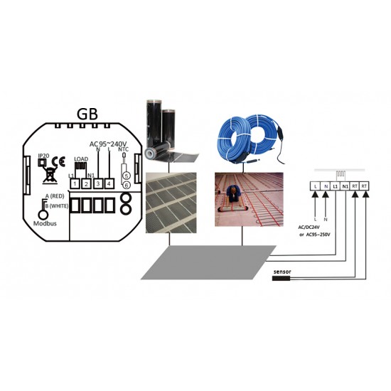 Θερμοστάτης πετρελαίου BHT-002-GB, χωνευτός, λευκός