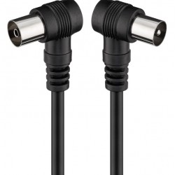 GOOBAY καλώδιο κεραίας αρσενικό σε θηλυκό 11525, γωνιακό, 1.5m, μαύρο