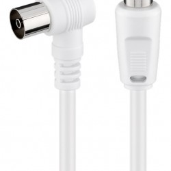 GOOBAY καλώδιο κεραίας αρσενικό σε θηλυκό 11712, γωνιακό, 1.5m, λευκό
