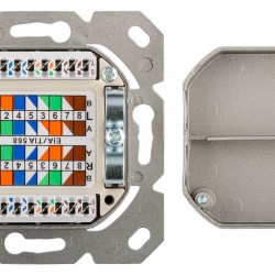 GOOBAY επιτοίχια πρίζα CAT 6a 68572, 2x RJ45, 80x80mm, λευκή