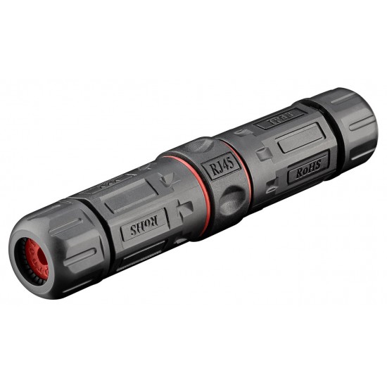 GOOBAY αδιάβροχος σύνδεσμος RJ45 Cat 6 79566, IP68, μαύρο
