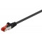 GOOBAY καλώδιο δικτύου 95458, CAT 6 S/FTP (PiMF), CCA, 0.25m, μαύρο