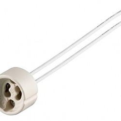 GOOBAY ντουί λάμπας GU10 με καλώδια 9134, 230V/100W, κεραμικό, λευκό