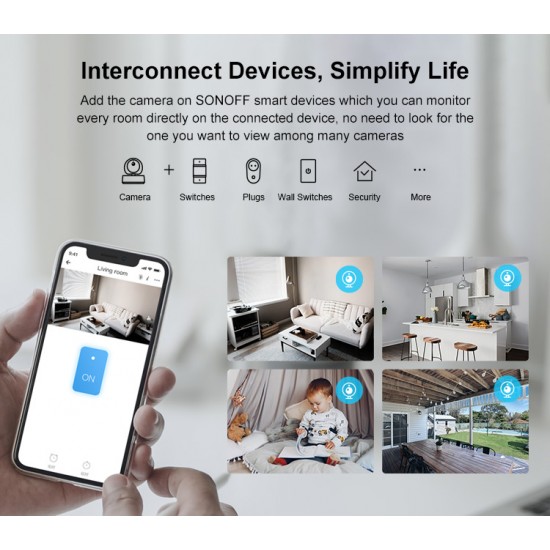 SONOFF smart IP κάμερα GK-200MP2-B, Wi-Fi, 1080p, H.264