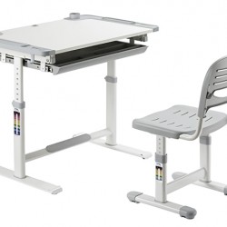 BRATECK σετ παιδικό γραφείο και καρέκλα B301, ρυθμιζόμενο, γκρι