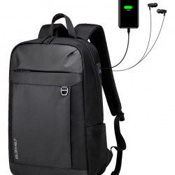 GOLDEN WOLF τσάντα πλάτης GB00400-BK, με θήκη laptop 15.6", μαύρη