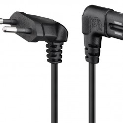 GOOBAY καλώδιο τροφοδοσίας Euro 97346, γωνιακό, 2x0.75 mm², 1m, μαύρο