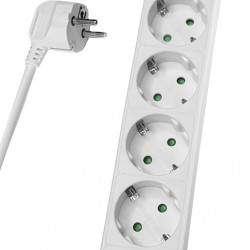 POWERTECH πολύπριζο PT-878, 5x schuko, 16A, 5m, λευκό