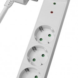 POWERTECH πολύπριζο ασφαλείας PT-879, 3x schuko, 16A, 1.5m, λευκό
