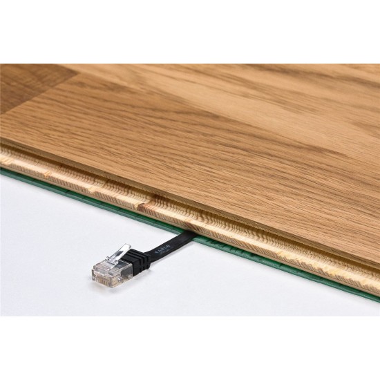 GOOBAY καλώδιο δικτύου 95381, CAT 6 U/UTP, flat, copper, 10m, μαύρο