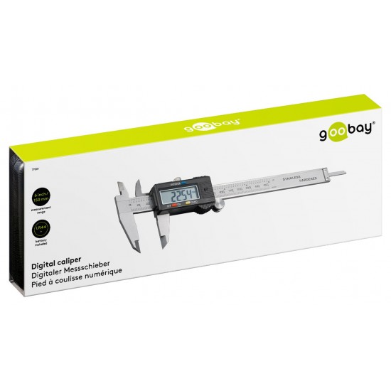 GOOBAY ψηφιακό παχύμετρο 77001, 150cm/6", ασημί
