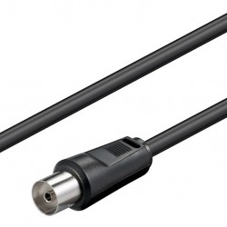 GOOBAY καλώδιο κεραίας αρσενικό σε θηλυκό 11722, <70dB, CCS, 2.5m, μαύρο