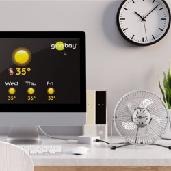 GOOBAY επιτραπέζιος ανεμιστήρας 62062, 8", USB, ασημί