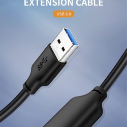 CABLETIME καλώδιο προέκτασης USB CT-AMAFN, 5Gbps, 1m, μαύρο