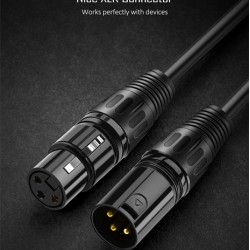 CABLETIME καλώδιο μικροφώνου XLR AV350, 3P, M/F, 24AWG, 5m, μαύρο