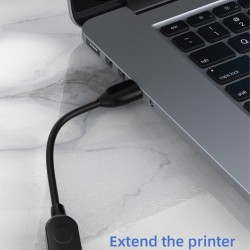 CABLETIME καλώδιο προέκτασης USB CT-AMAF2, 3A, 480Mbps, 1m, μαύρο