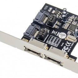 POWERTECH κάρτα επέκτασης PCIe σε 2x SATA ST51, ASM1061, low profile
