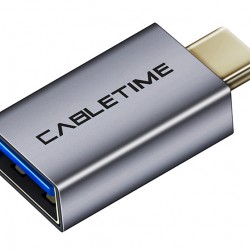 CABLETIME αντάπτορας USB-C σε USB CT-CMAFOTG, 5Gbps, γκρι