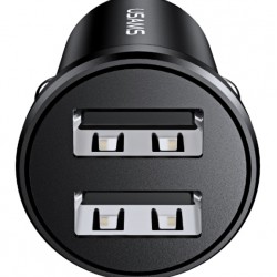 USAMS φορτιστής αυτοκινήτου C20, 2x USB, 2.4A, μαύρος