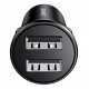 USAMS φορτιστής αυτοκινήτου C20, 2x USB, 2.4A, μαύρος